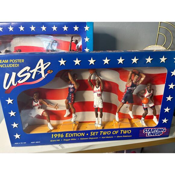 Vintage 1996 USA Basketball Starting Lineup – COMPLETE SEALED Two-Box Sets 1 & 2 - Picture 3 of 16